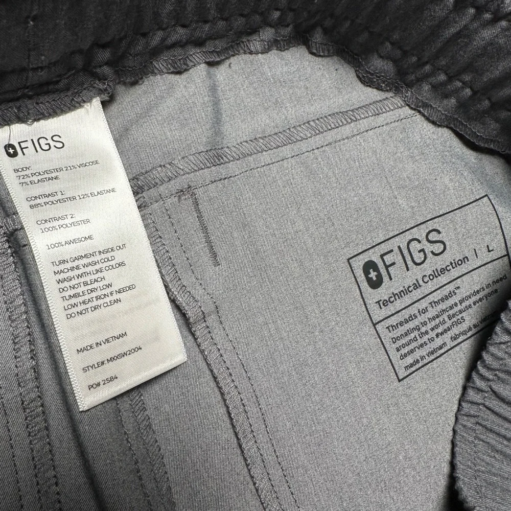 FIGS Mens Zamora Jogger Scrub Pants Graphite Grey Size L PO#2584